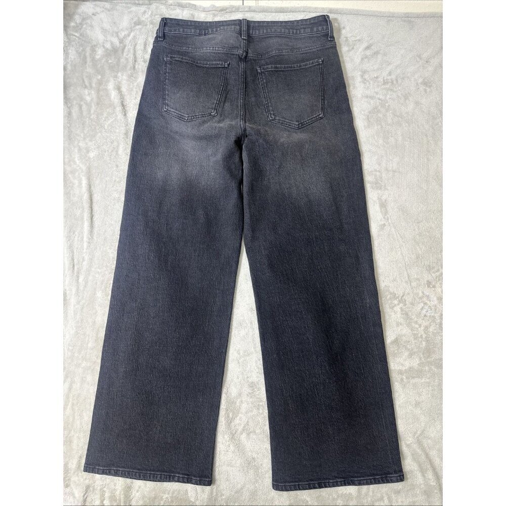 Quince Bella Stretch Relaxed Straight Jeans Womens Size 32 Charcoal Black Denim - Picture 7 of 9